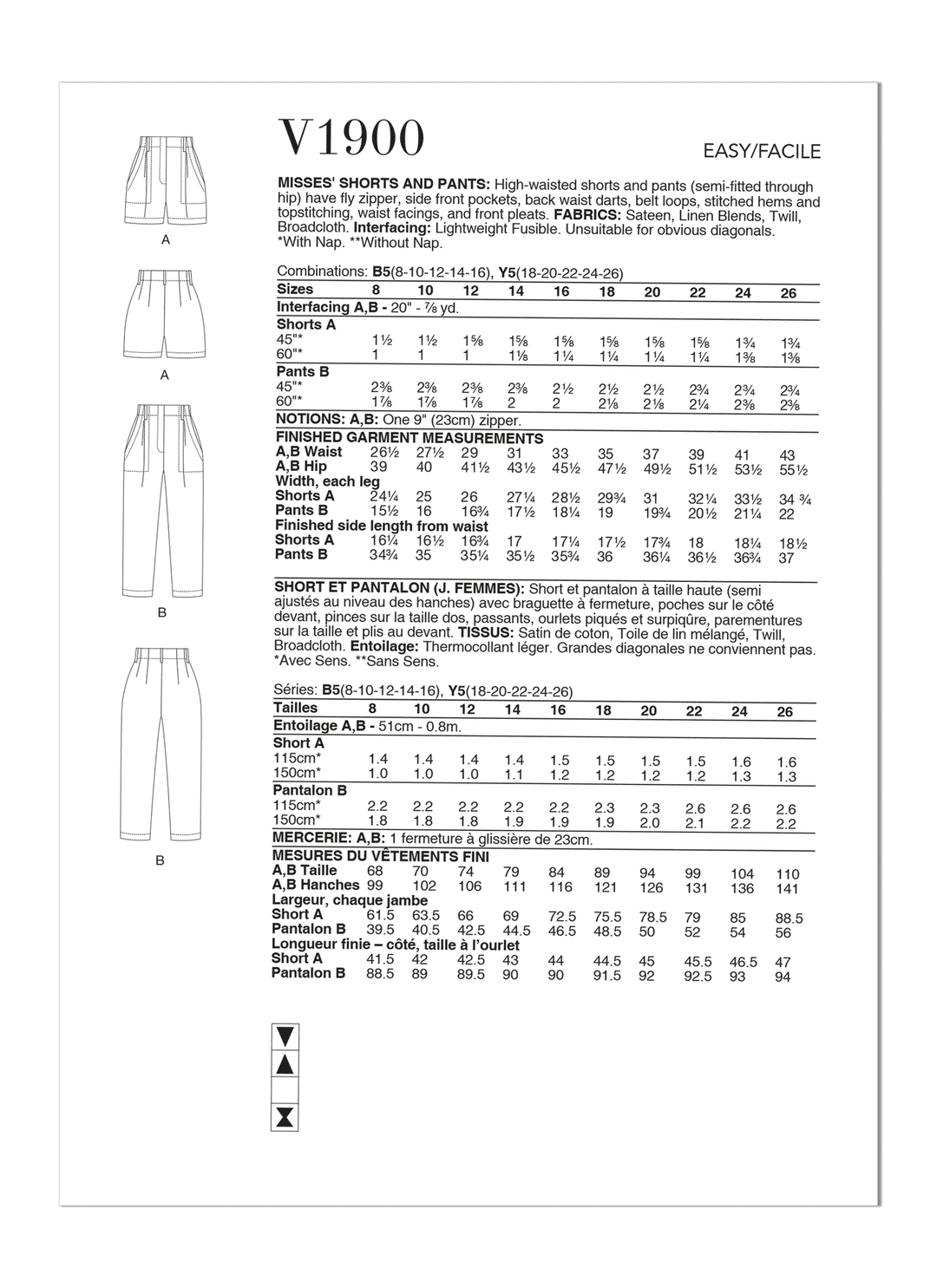 Vogue Schnittmuster V1900 Damen Rock