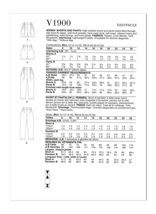 Vogue Schnittmuster V1900 Damen Rock