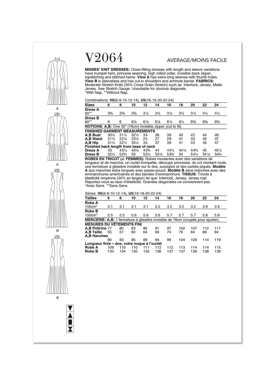 Vogue Schnittmuster V2064 Damen Kleid