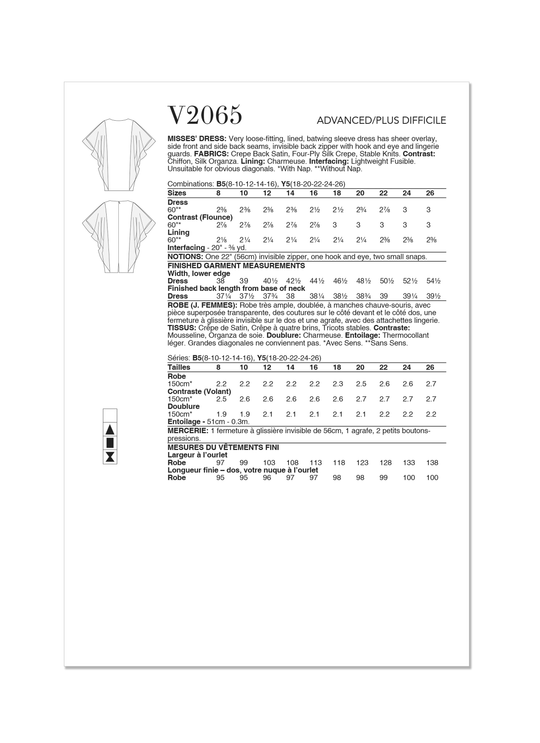 Vogue Schnittmuster V2065 Damen Kleid