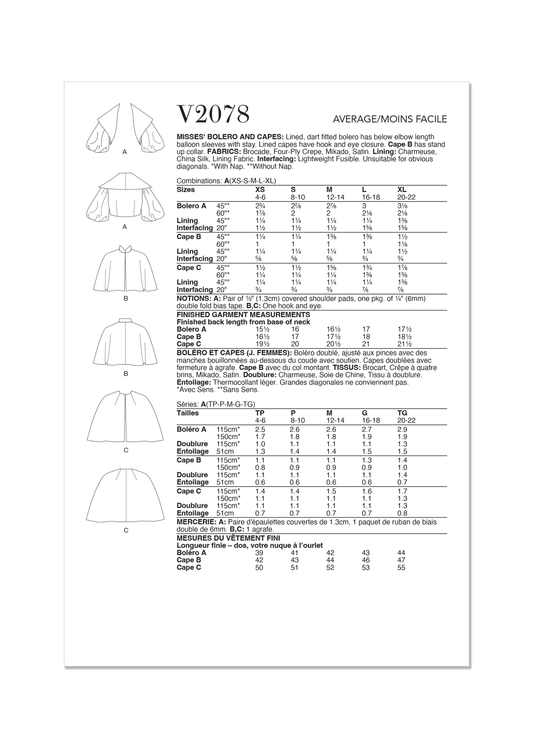 Vogue Schnittmuster V2078 Accessoires