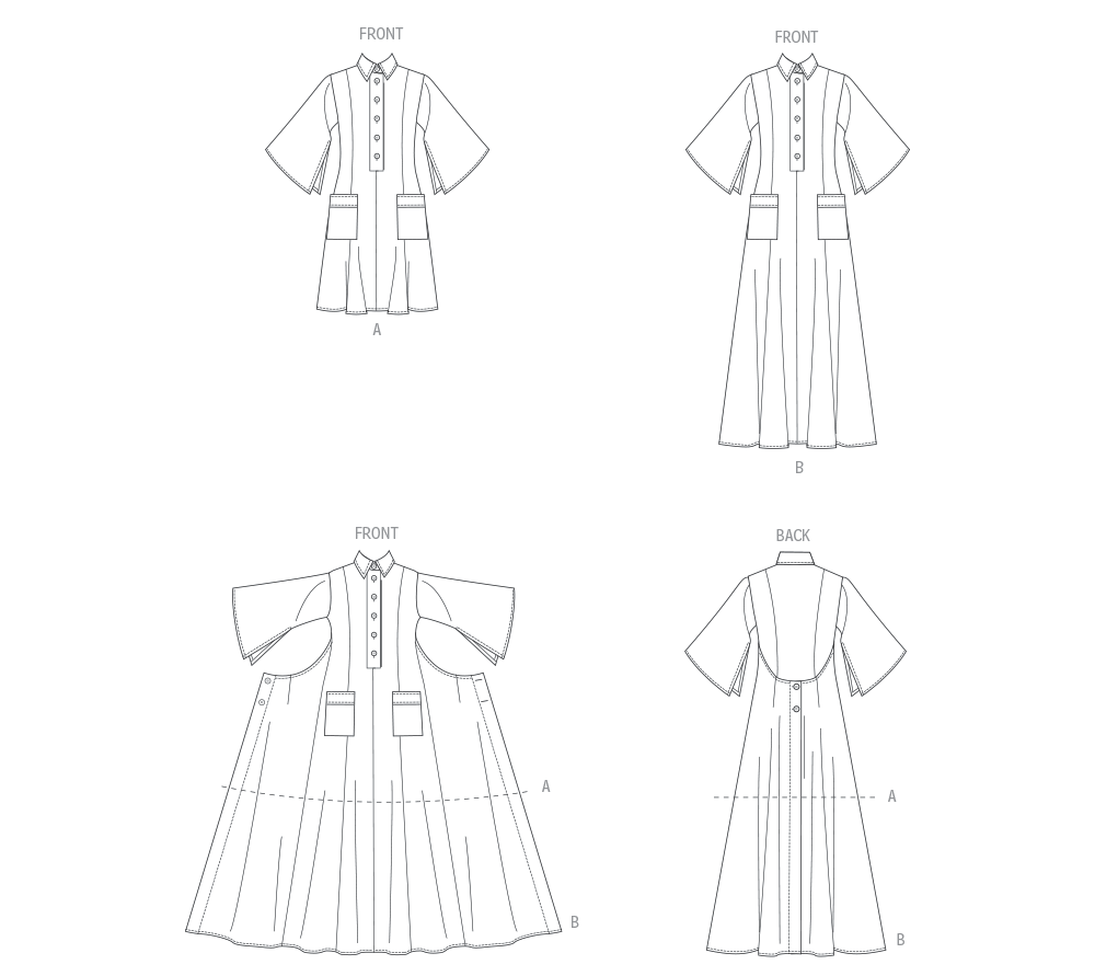 Vogue Schnittmuster V2083 Damen Kleid in zwei Längen