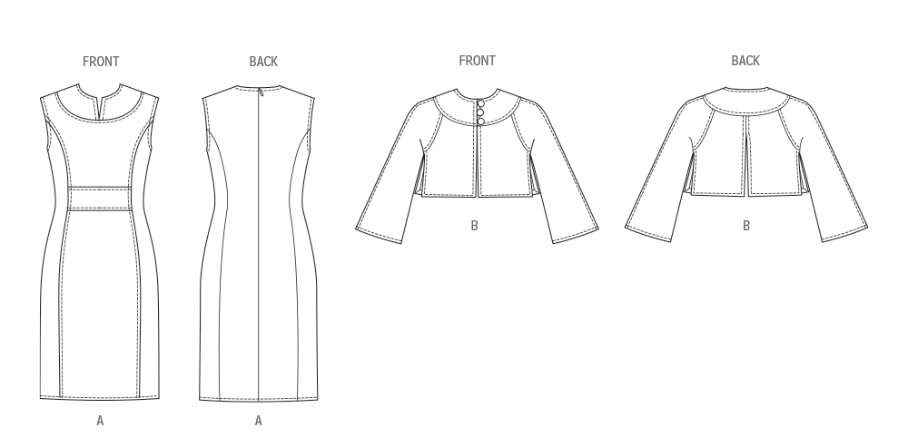 Vogue Schnittmuster V2085 Damen Kleid und Jacke von Tom und Linda Platt
