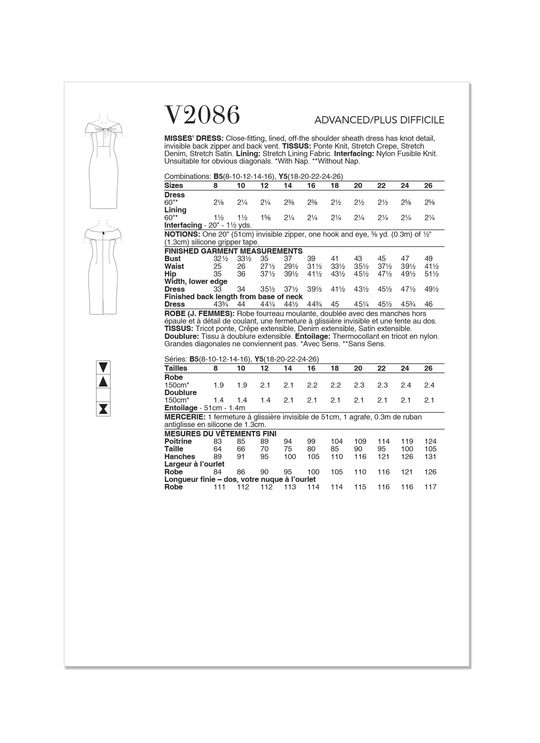 Vogue Schnittmuster V2086 Damen Kleid von  Badgley Mischka