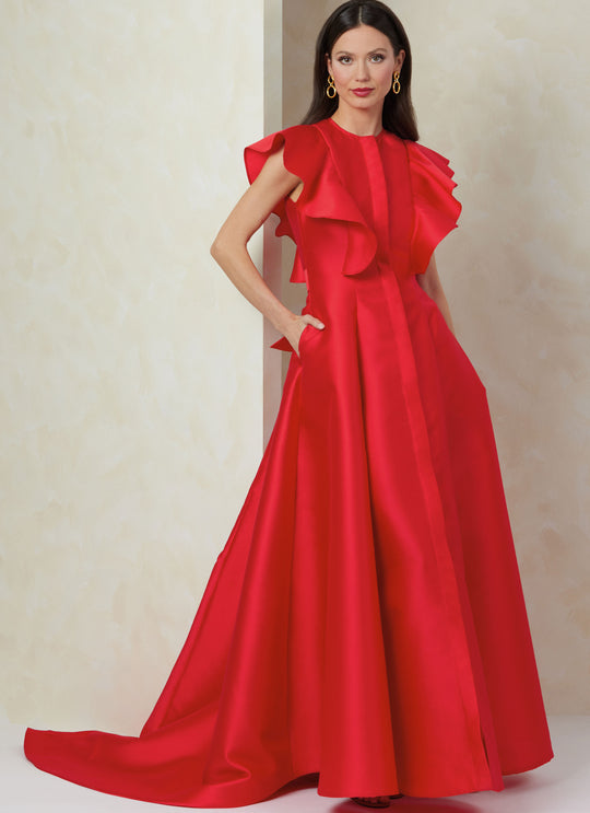 Vogue Schnittmuster V2087 Damen Kleid mit Ärmel- und Längenvariationen