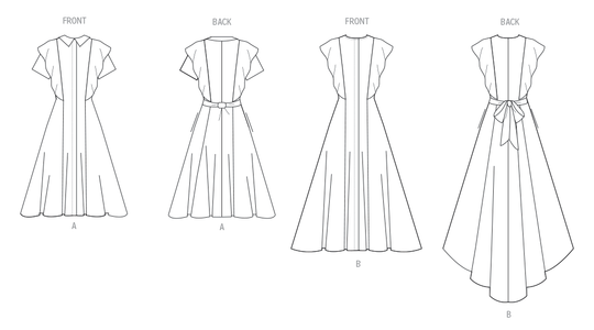 Vogue Schnittmuster V2087 Damen Kleid mit Ärmel- und Längenvariationen
