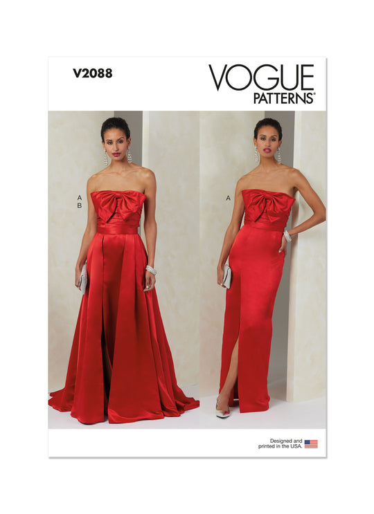 Vogue Schnittmuster V2088 Damen Kleid und Überrock
