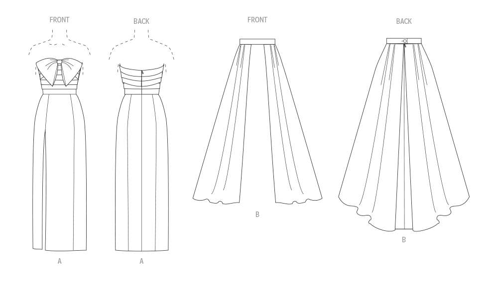 Vogue Schnittmuster V2088 Damen Kleid und Überrock