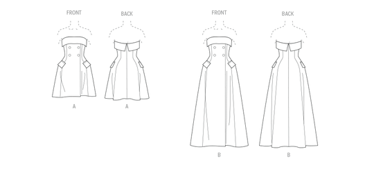 Vogue Schnittmuster V2089 Damen Kleid in zwei Längen