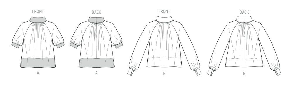 Vogue Schnittmuster V2090 Damen Top mit Ärmelvariationen