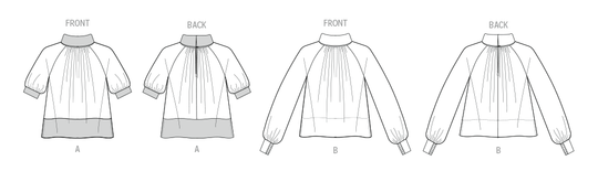 Vogue Schnittmuster V2090 Damen Top mit Ärmelvariationen