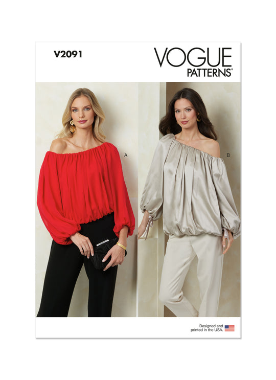 Vogue Schnittmuster V2091 Damen Top mit Längenvariationen