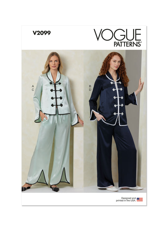 Vogue Schnittmuster V2099 Damen Schlafanzug