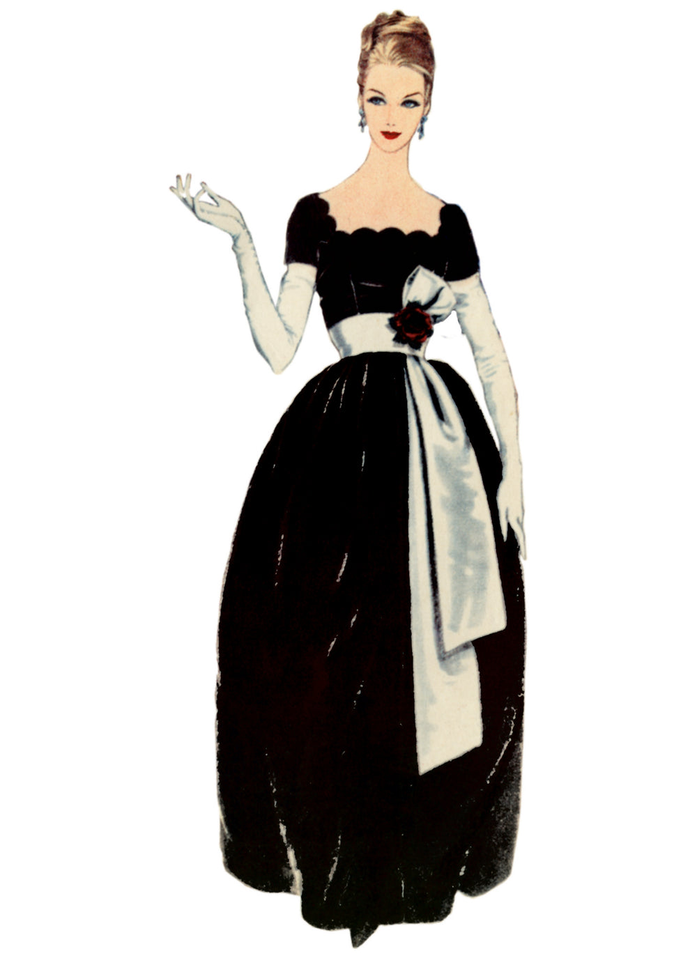 Vogue Schnittmuster V2101 Damen  Kleid mit Gürtel und Schärpe