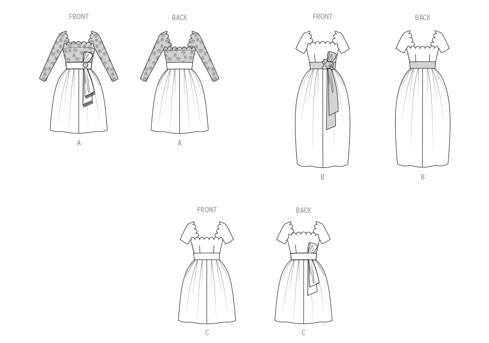 Vogue Schnittmuster V2101 Damen  Kleid mit Gürtel und Schärpe