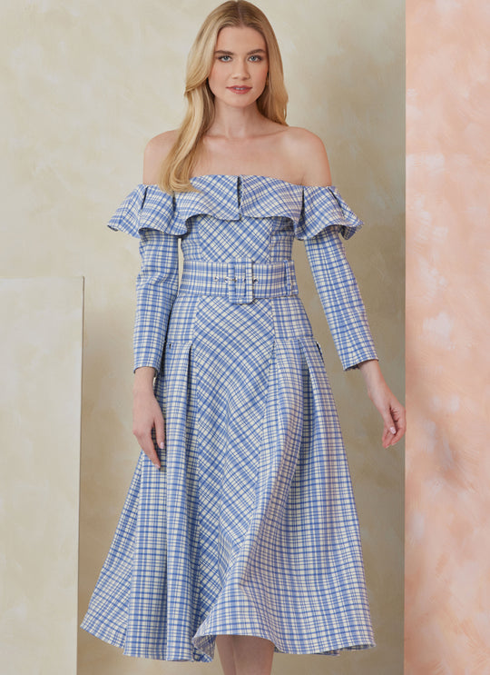 Vogue Schnittmuster  V2104 Kleid und Gürtel für Damen