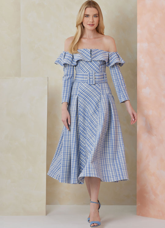 Vogue Schnittmuster  V2104 Kleid und Gürtel für Damen