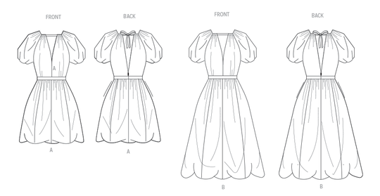 Vogue Schnittmuster  V2106 Kleid für Damen in zwei Längen