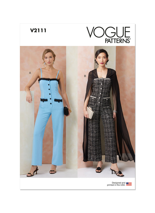 Vogue Schnittmuster  V2111 Jumpsuits für Damen