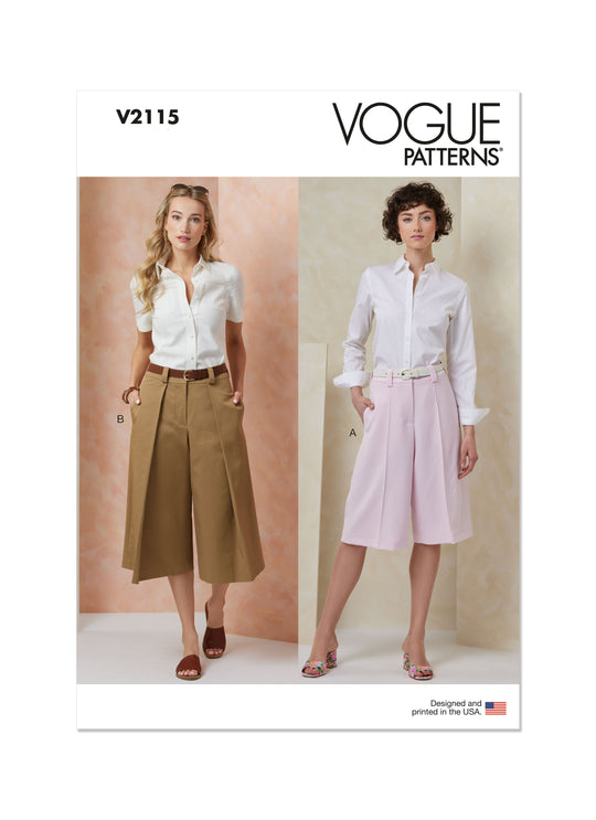 Vogue Schnittmuster  V2115 Shorts für Damen in zwei Längen
