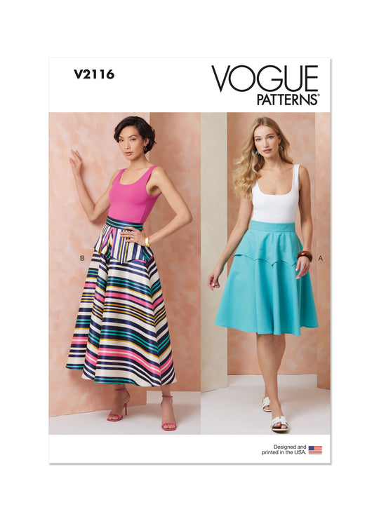 Vogue Schnittmuster  V2116 Rock für Damen in zwei Längen