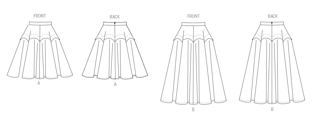 Vogue Schnittmuster  V2116 Rock für Damen in zwei Längen