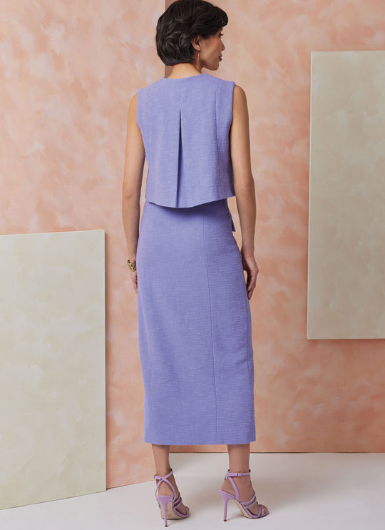 Vogue Schnittmuster  V2118 Oberteil und Rock für Damen