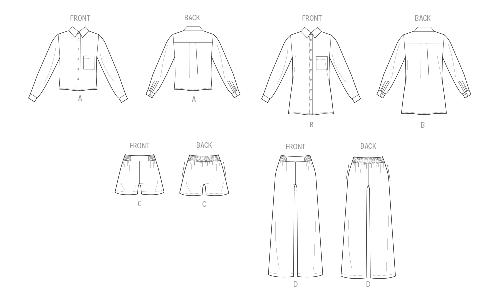 Vogue Schnittmuster  V2119 Damen Pajamas