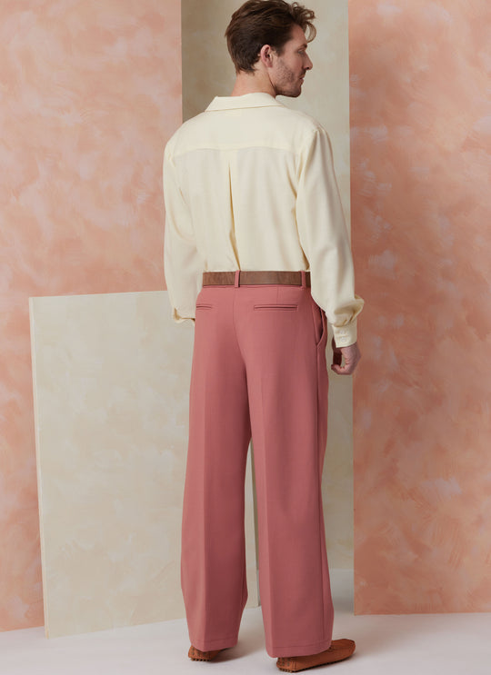 Vogue Schnittmuster  V2120 Herrenhemd mit Ärmelvariationen, Shorts, Hose und Gürtel