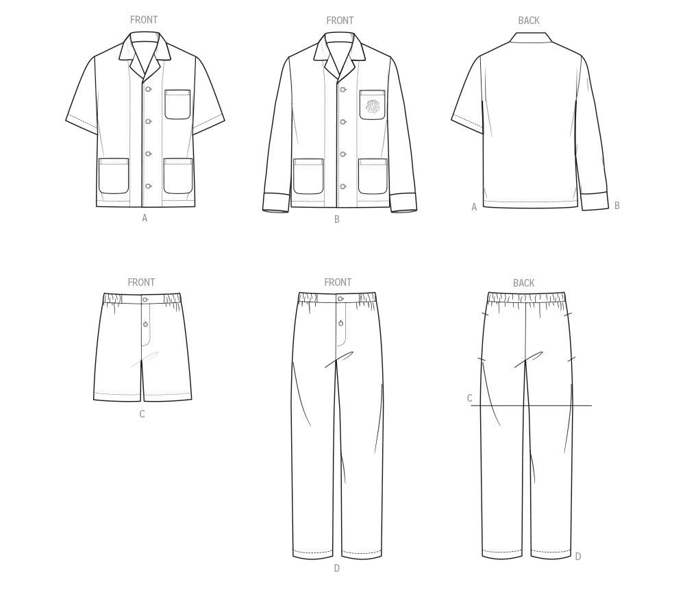 Vogue Schnittmuster  V2121 Herren Pajamas