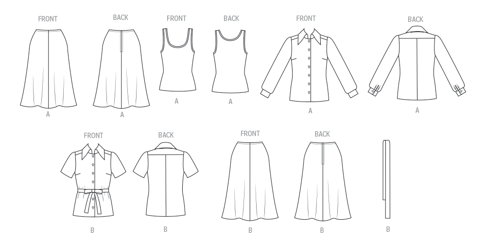 Vogue Schnittmuster  V2122 Damen Strick-Jacket, Gürtel, Rock und Oberteil von Diane von Furstenberg