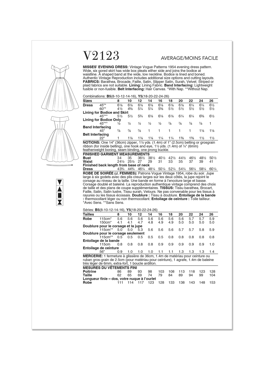Vogue Schnittmuster  V2123 Abendkleid für Damen