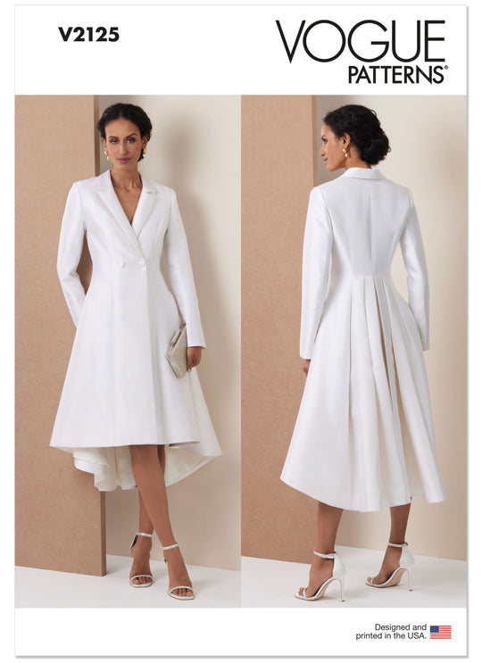 Vogue Schnittmuster V2125 Kleid für Damen mit doppelter Knopfleiste