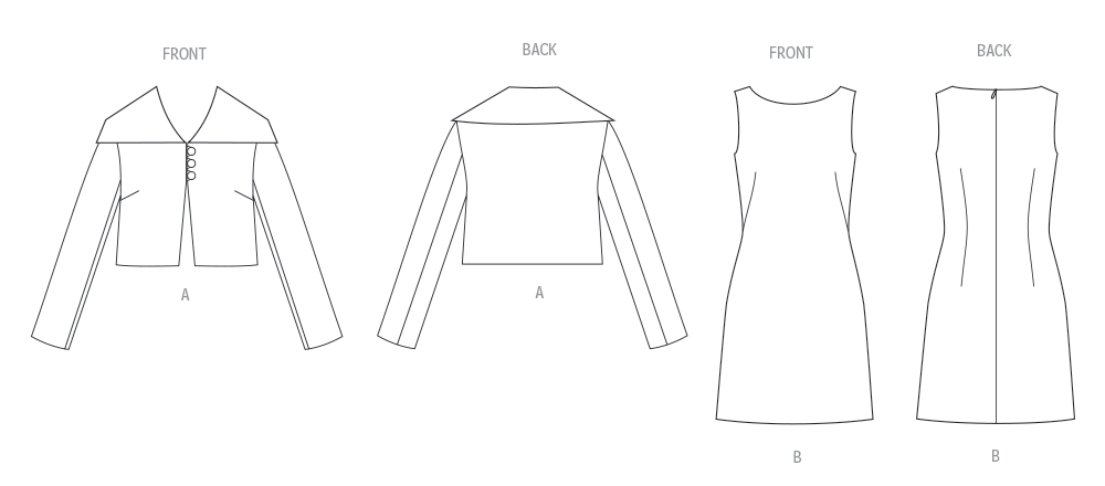 Vogue Schnittmuster V2126 Jacke und Etuikleid für Damen