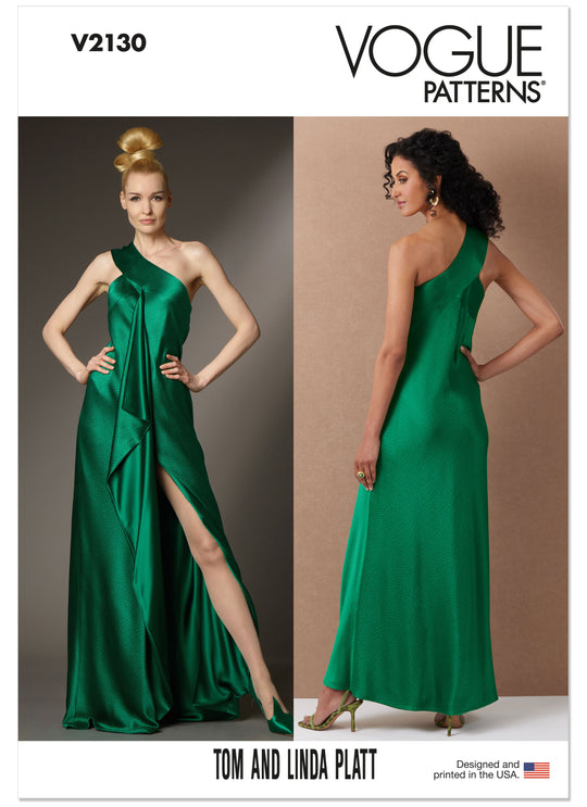 Vogue Schnittmuster V2130 Damenkleid mit Schrägschnitt und einem Träger von Tom und Linda Platt