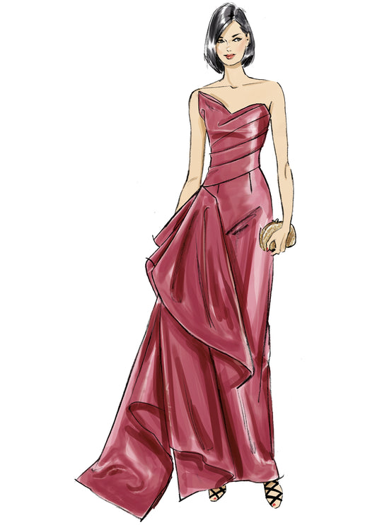 Vogue Schnittmuster V2131 Trägerloses Abendkleid für Damen