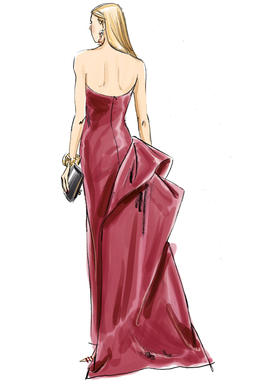 Vogue Schnittmuster V2131 Trägerloses Abendkleid für Damen