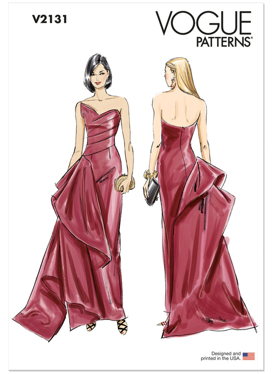 Vogue Schnittmuster V2131 Trägerloses Abendkleid für Damen