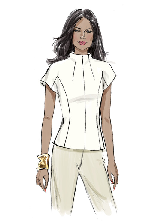 Vogue Schnittmuster V2134 Oberteil mit verschiedenen Ärmelvarianten für Damen und zierliche Damen