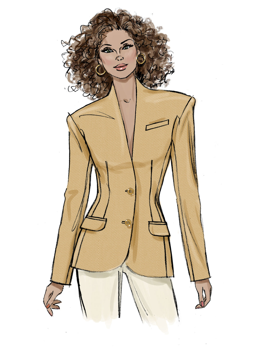 Vogue Schnittmuster V2136 Damenjacke mit und ohne Kragen