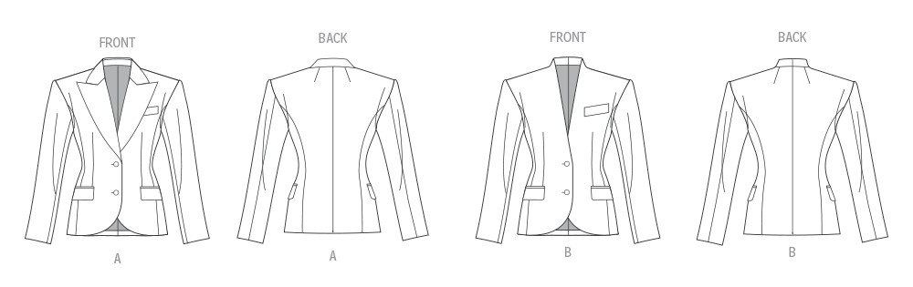 Vogue Schnittmuster V2136 Damenjacke mit und ohne Kragen