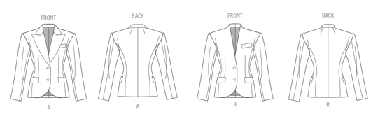 Vogue Schnittmuster V2136 Damenjacke mit und ohne Kragen