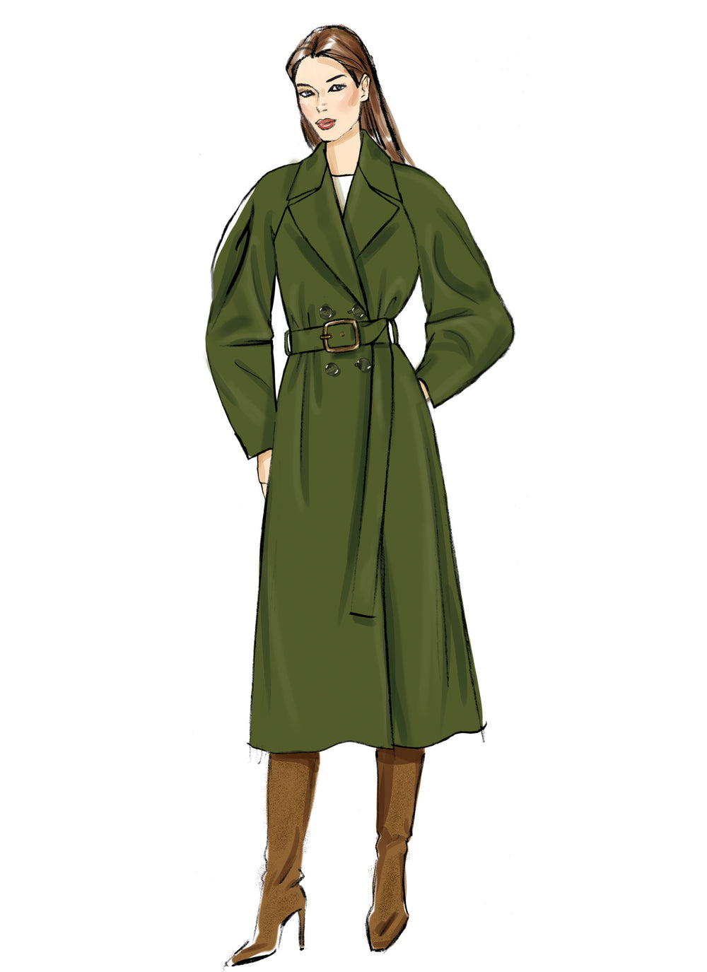 Vogue Schnittmuster V2137 Zweireihiger Trenchcoat für Damen