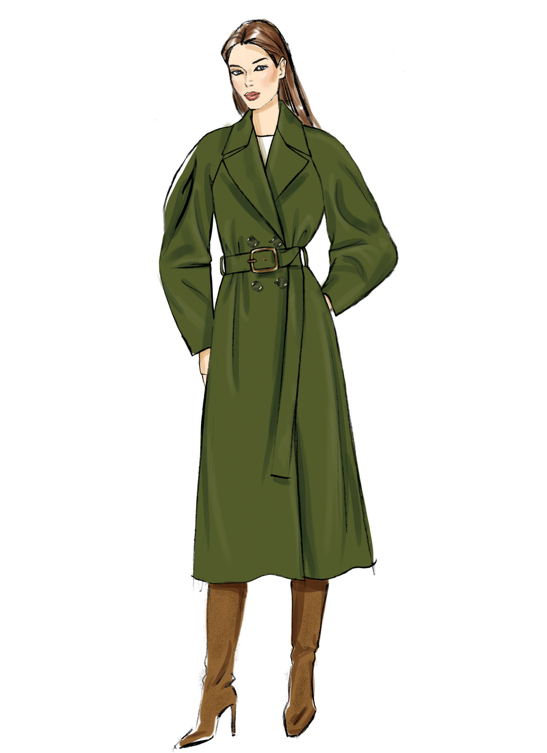 Vogue Schnittmuster V2137 Zweireihiger Trenchcoat für Damen