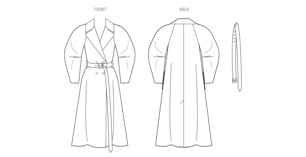 Vogue Schnittmuster V2137 Zweireihiger Trenchcoat für Damen