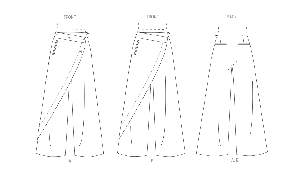 Vogue Schnittmuster V2138 Damen-Wickelhose