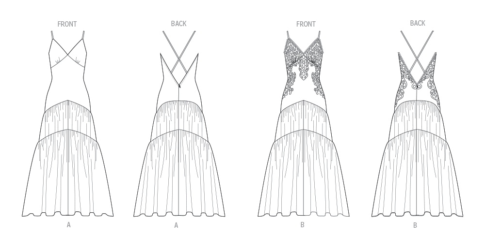 Vogue Schnittmuster V2139 Damen-Lingerie-Kleid