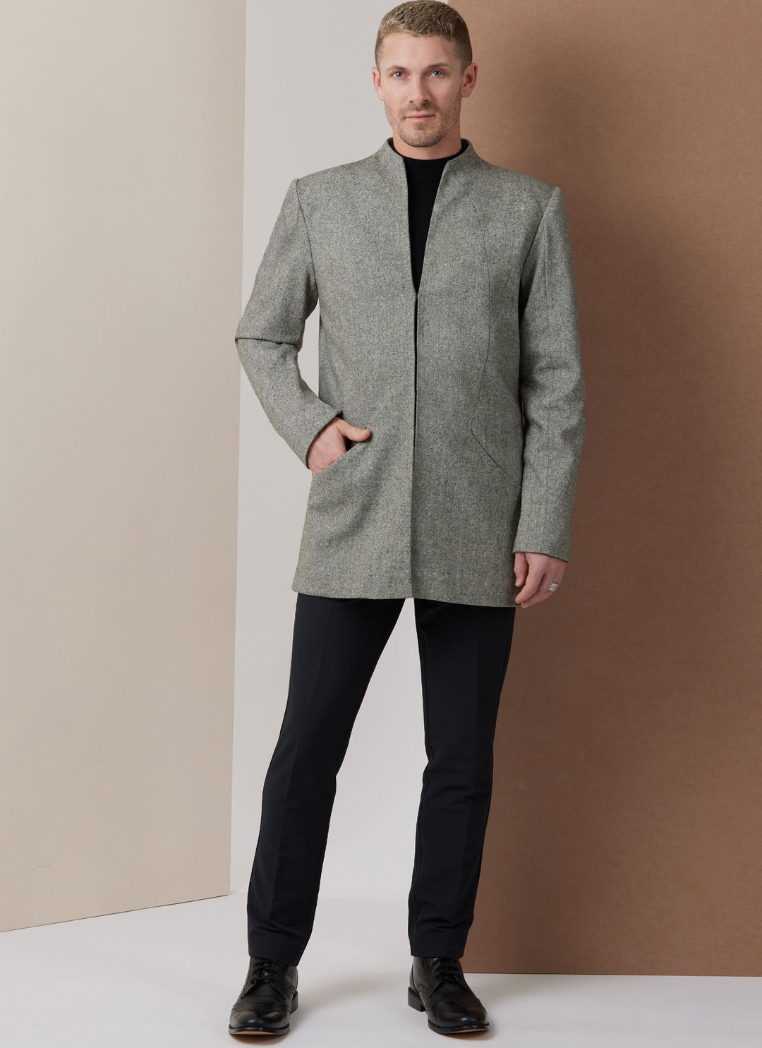 Vogue Schnittmuster V2141 Herren-Jacke mit Futter in zwei Längen