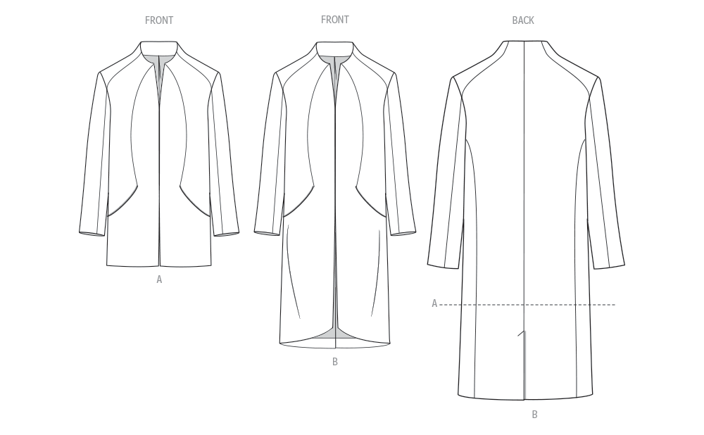 Vogue Schnittmuster V2141 Herren-Jacke mit Futter in zwei Längen