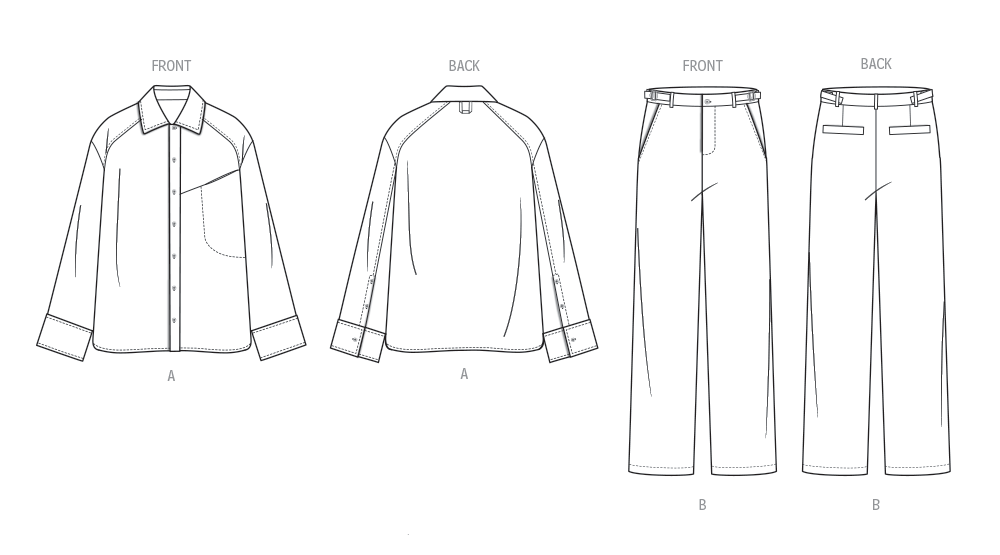 Vogue Schnittmuster V2142 Herrenhemd und Hose